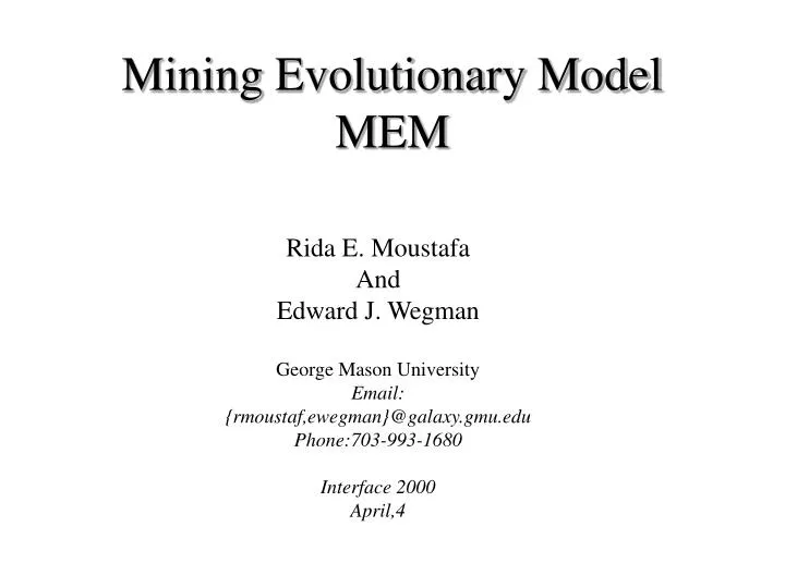mining evolutionary model mem