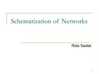 Schematization of Networks