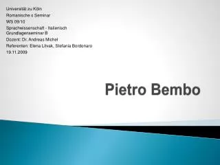 pietro bembo