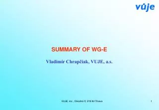 summary of wg e vladim r chrap iak vuje a s