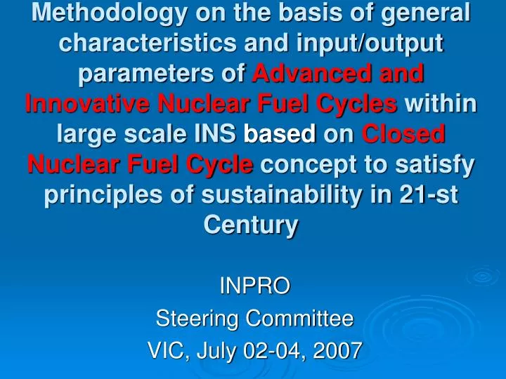inpro steering committee vic july 02 04 2007