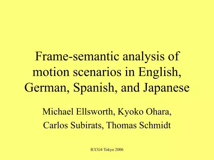 frame semantic analysis of motion scenarios in english german spanish and japanese