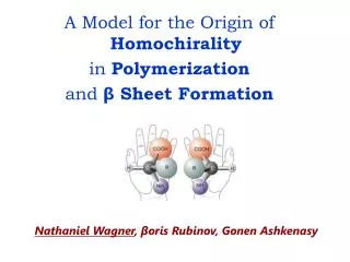 A Model for the Origin of Homochirality in Polymerization and ? Sheet Formation