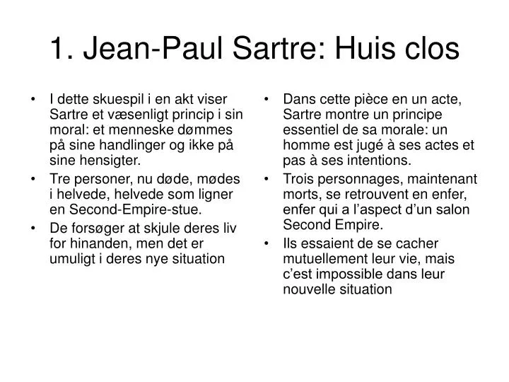 1 jean paul sartre huis clos