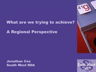 Jonathan Coe South West RDA