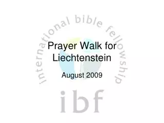 Prayer Walk for Liechtenstein