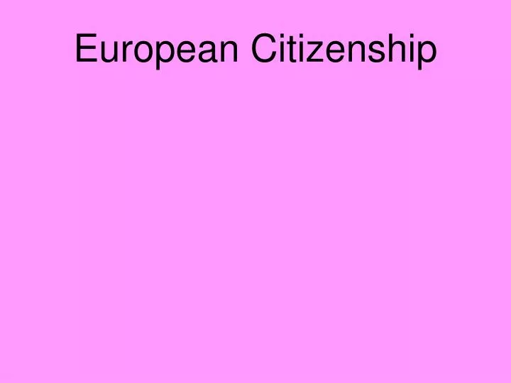 european citizenship