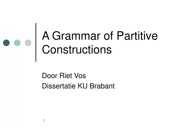 a grammar of partitive constructions