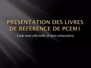 pr sentation des livres de r f rence de pcem1