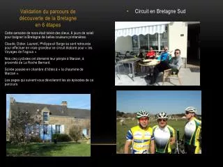 validation du parcours de d couverte de la bretagne en 6 tapes
