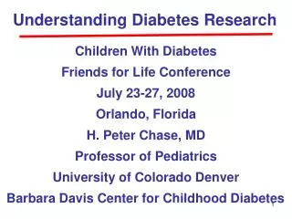 Understanding Diabetes Research