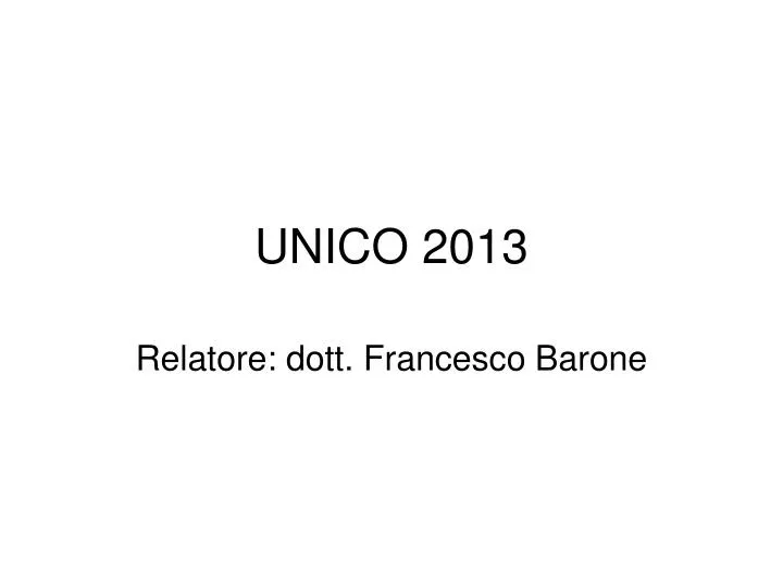unico 2013