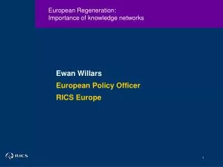 European Regeneration: Importance of knowledge networks