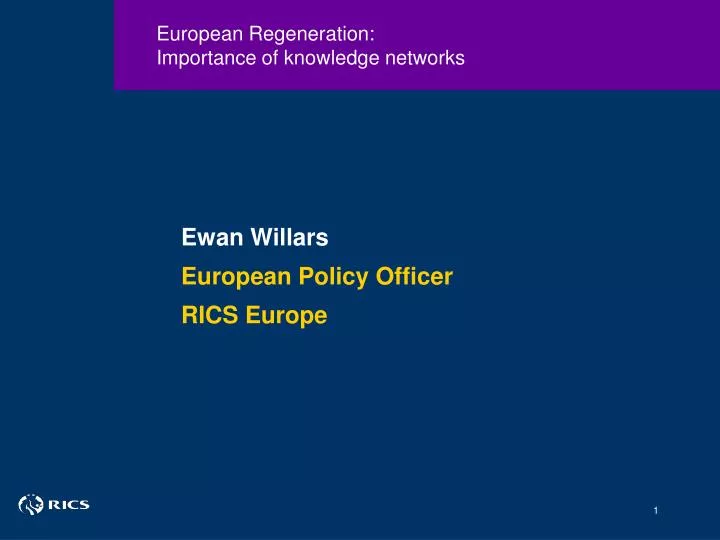 european regeneration importance of knowledge networks