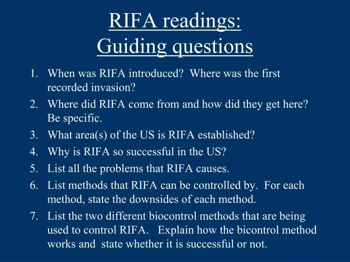 rifa readings guiding questions