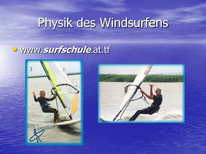 physik des windsurfens
