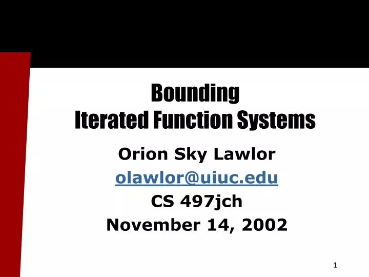 bounding iterated function systems