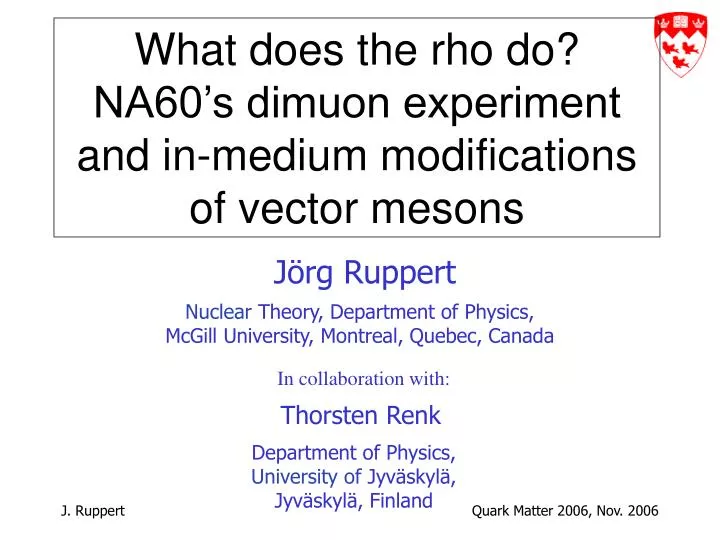 what does the rho do na60 s dimuon experiment and in medium modifications of vector mesons