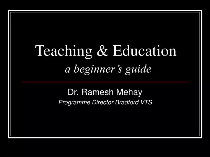 teaching education a beginner s guide