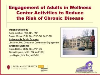Engagement of Adults in Wellness Center Activities to Reduce the Risk of Chronic Disease