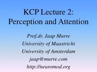 KCP Lecture 2: Perception and Attention