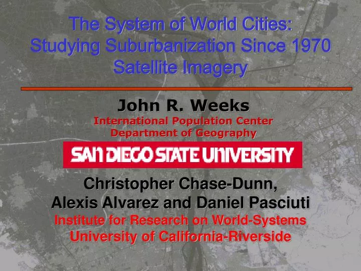 the system of world cities studying suburbanization since 1970 satellite imagery