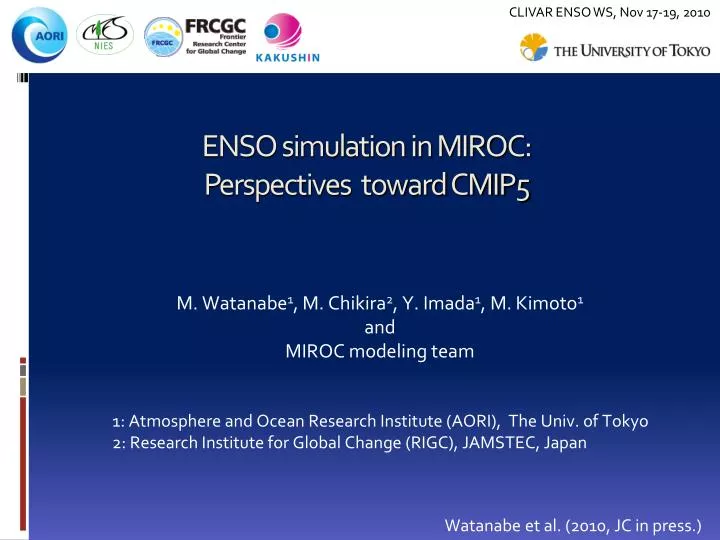 enso simulation in miroc perspectives toward cmip5