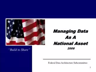 Managing Data As A National Asset 2008