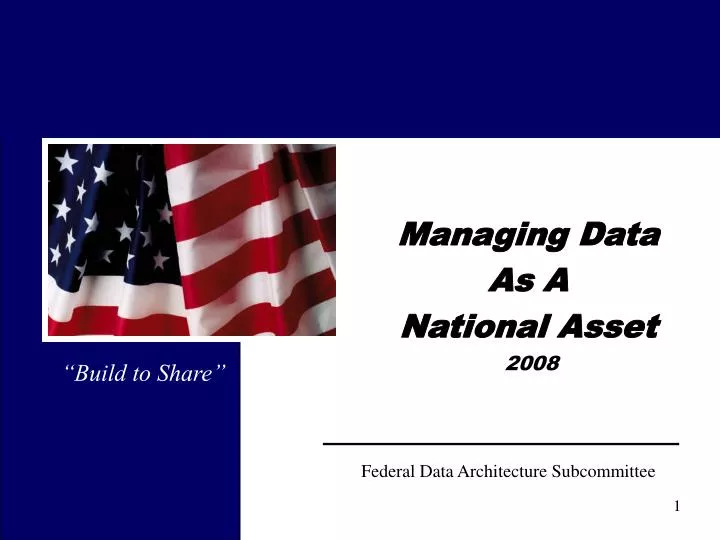 managing data as a national asset 2008