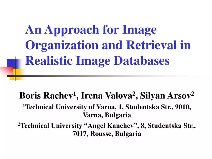 an approach for image organization and retrieval in realistic image databases