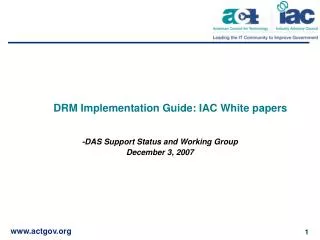DRM Implementation Guide: IAC White papers