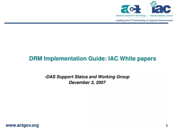 drm implementation guide iac white papers
