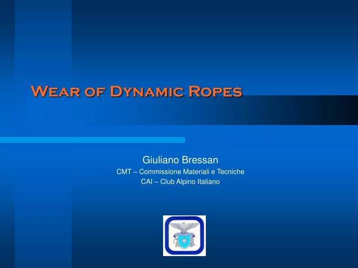 wear of dynamic ropes