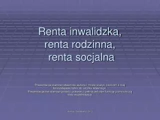renta inwalidzka renta rodzinna renta socjalna