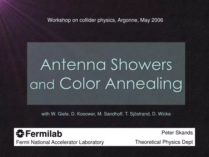 antenna showers and color annealing