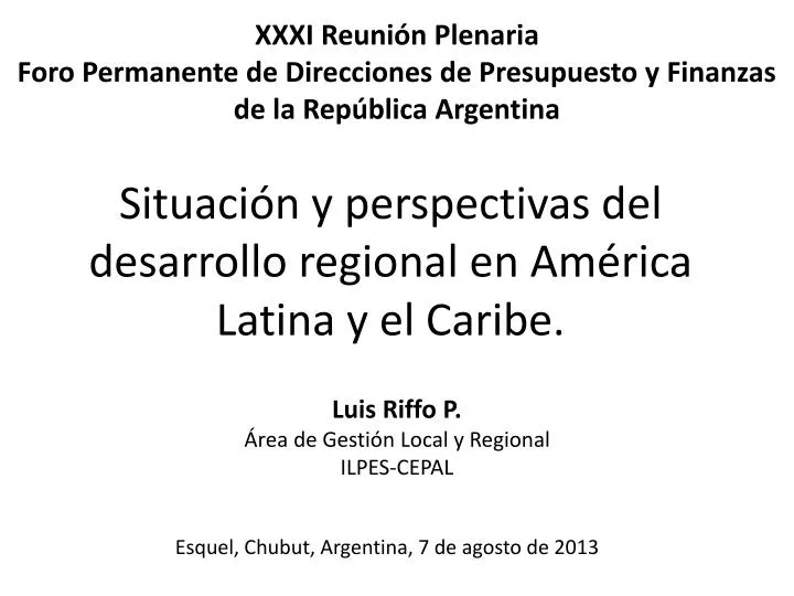 situaci n y perspectivas del desarrollo regional en am rica latina y el caribe