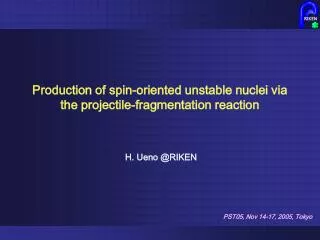 Production of spin-oriented unstable nuclei via the projectile-fragmentation reaction