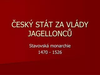 esk st t za vl dy jagellonc