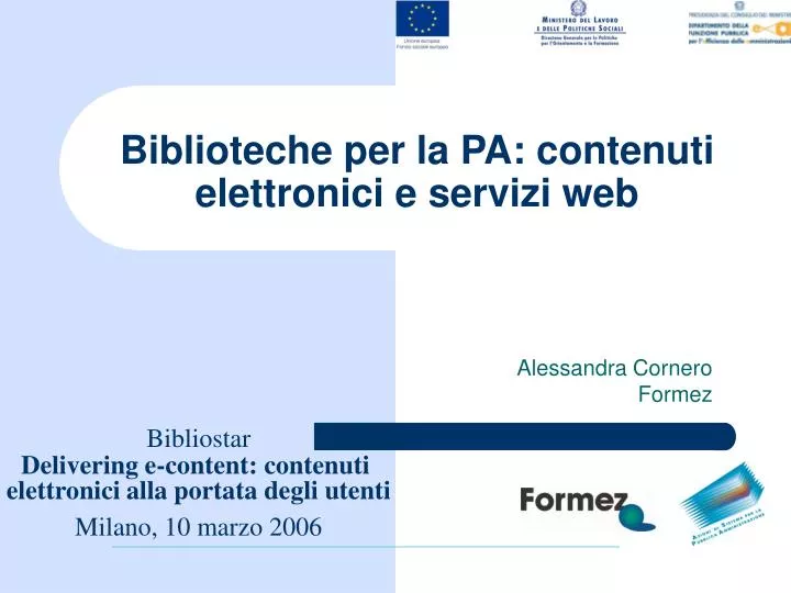 biblioteche per la pa contenuti elettronici e servizi web