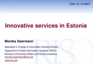 Innovative services in Estonia