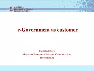 e- Government as customer