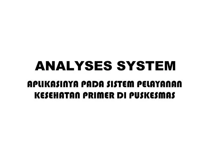 analyses system