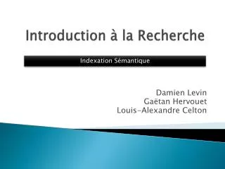 introduction la recherche