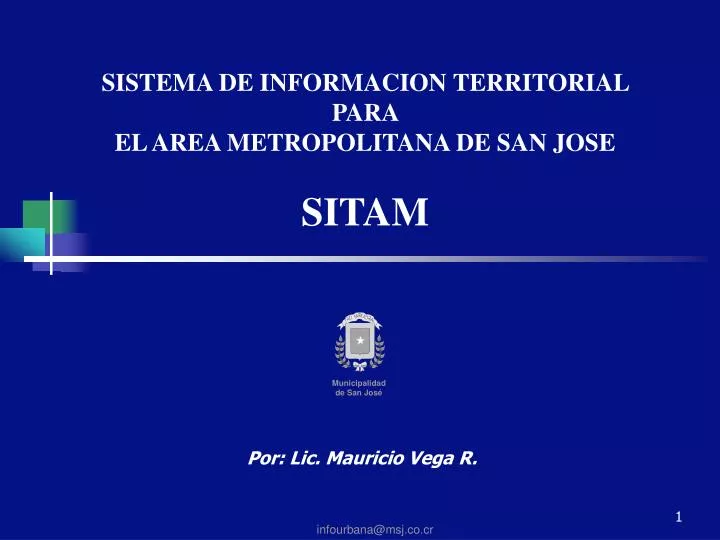 sistema de informacion territorial para el area metropolitana de san jose sitam