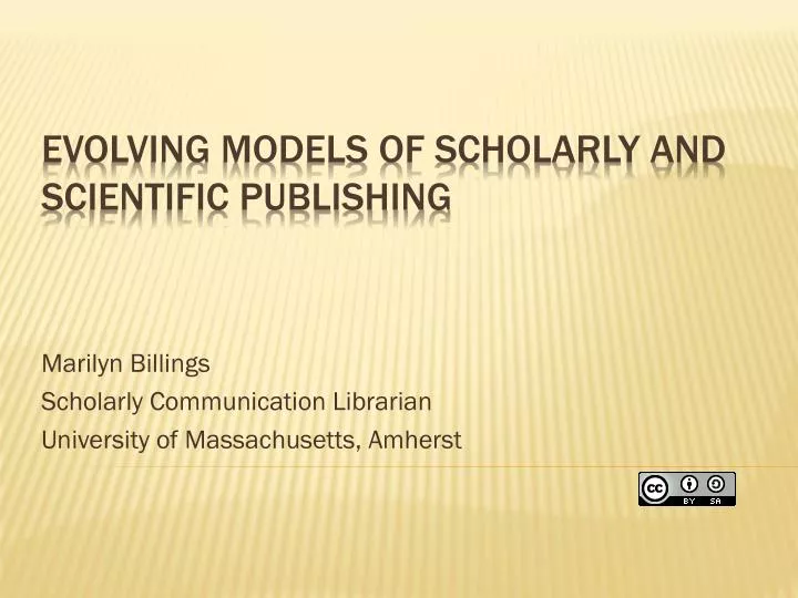 marilyn billings scholarly communication librarian university of massachusetts amherst