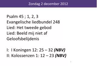 zondag 2 december 2012