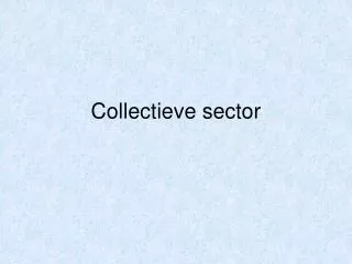 collectieve sector