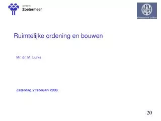 ruimtelijke ordening en bouwen