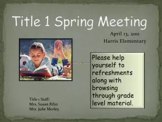 Title 1 Spring Meeting