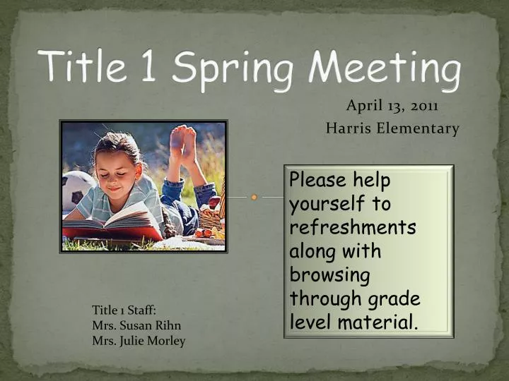title 1 spring meeting